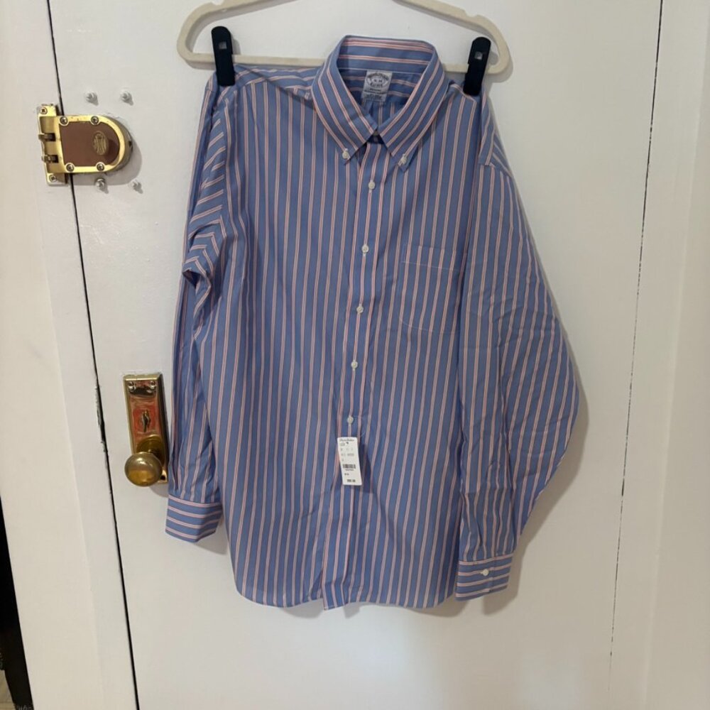 NWT Brooks Brothers Regent Non Iron 100% American Supima Cotton Shirt - 16 - 34